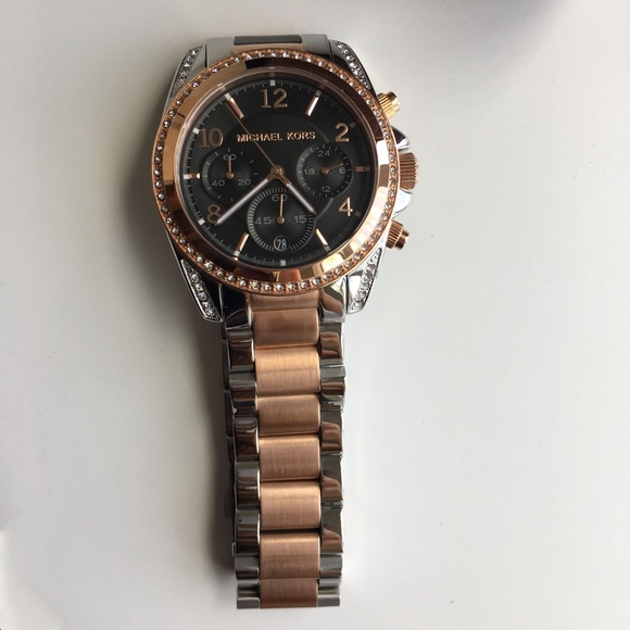 NEW Michael Kors Silver and Rose Gold Watch MK6093 main image 4